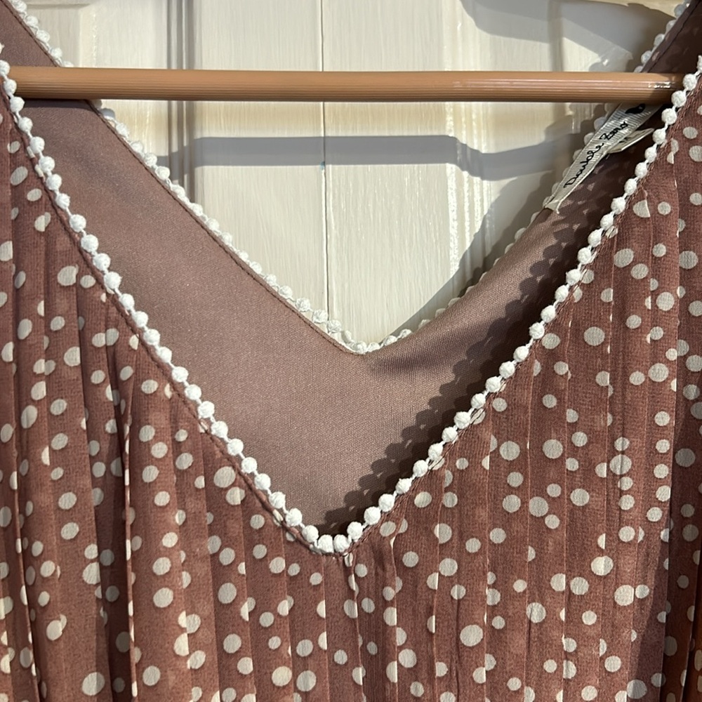 Double Zero Pleated Bodice Tank Dress Polka Dot - Picture 13 of 14